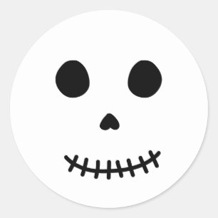 Cute Spooky Adorable Kids Halloween Skull Classic Round Sticker