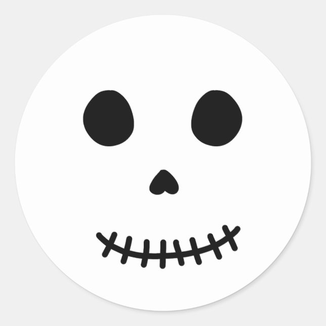 Cute Spooky Adorable Kids Halloween Skull Classic Round Sticker (Front)