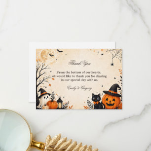 Cute Spooky Autumn A Thank You Card