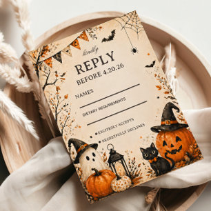 Cute Spooky Autumn Guest RSVP Card