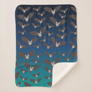 Cute Spooky Bat Pattern  Sherpa Blanket