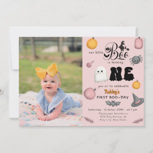 Cute Spooky    Boo   1st birthday  Invitation