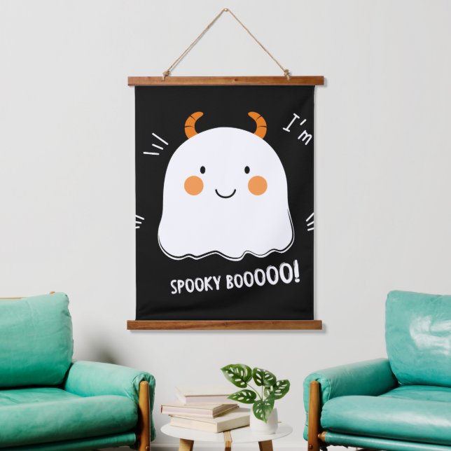 Cute Spooky Boo Demon Ghost Hanging Tapestry (Living Room)