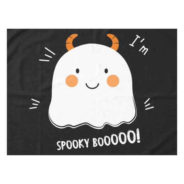 Cute Spooky Boo Demon Ghost Tablecloth (Front (Horizontal))