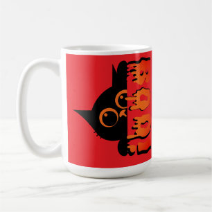 Cute Spooky Cat with “Boo” : Halloween Cat Design Coffee Mug