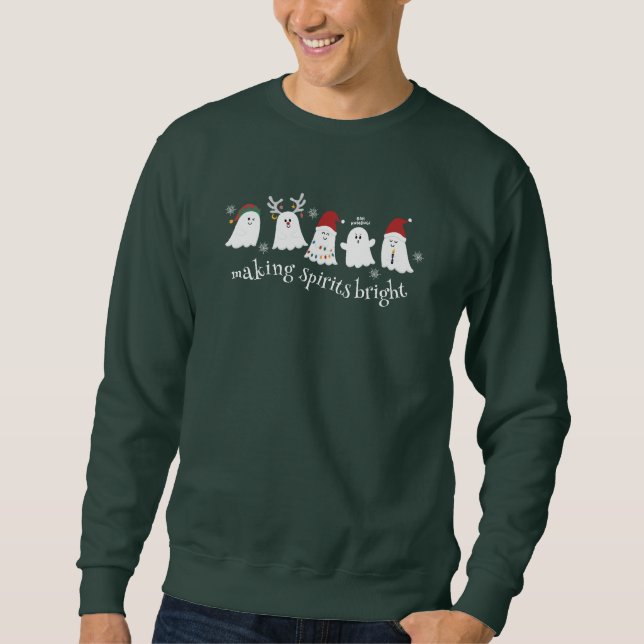Cute Spooky Christmas Ghosts Sweatshirt (Front)