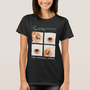 Cute Spooky Design Womens Black Cat Lover Mum T-Shirt