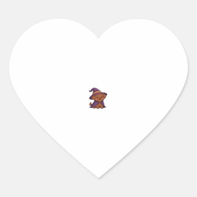 Cute Spooky Dog � Kawaii Halloween Puppy Classic T Heart Sticker (Front)
