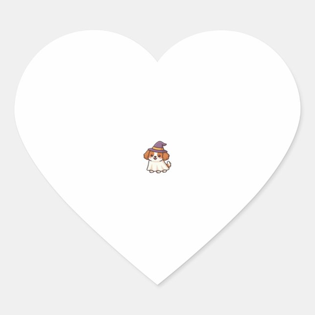 Cute Spooky Dog � Kawaii Halloween Puppy Classic T Heart Sticker (Front)