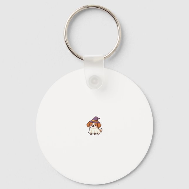 Cute Spooky Dog � Kawaii Halloween Puppy Classic T Key Ring (Front)