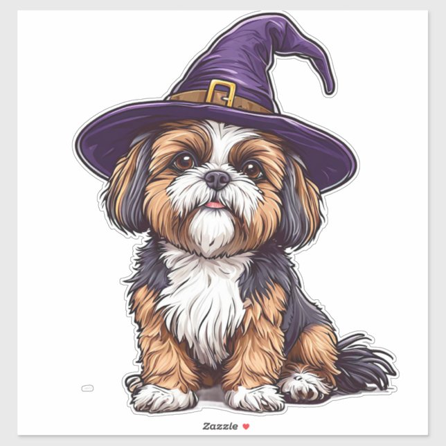 Cute Spooky Dog With Magic Hat Halloween Theme (Sheet)