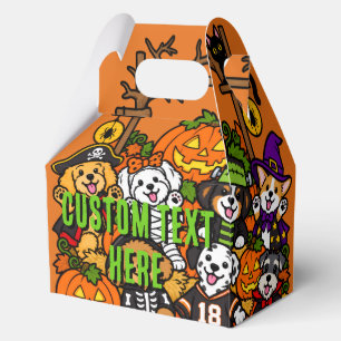 Cute Spooky Dogs Halloween Orange Custom Favour Box