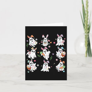 Cute Spooky Easter Bunny Ghost Egg Girl Women Men Card