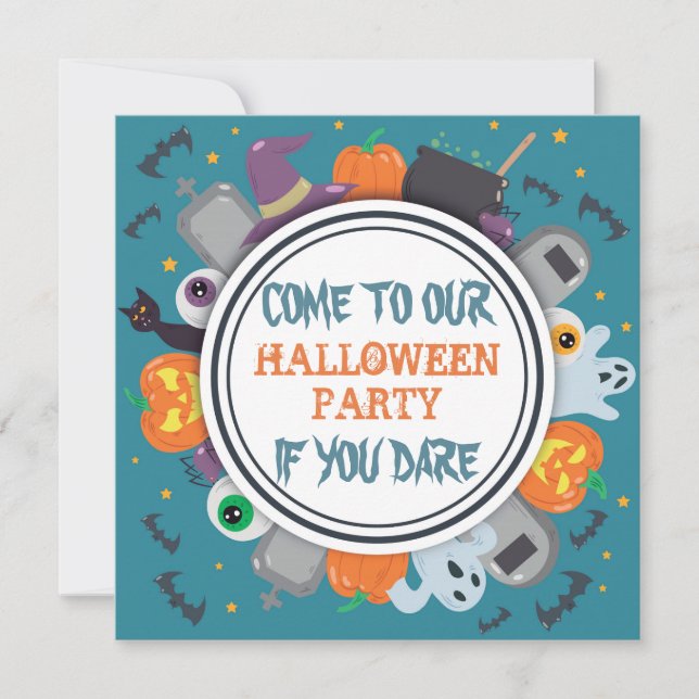 Cute Spooky Frame Halloween Party Invitation (Front)