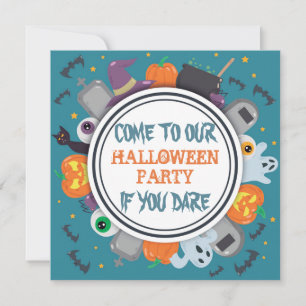 Cute Spooky Frame Halloween Party Invitation