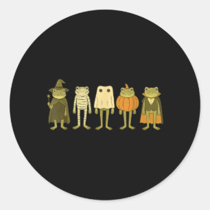 Cute Spooky Frogs Halloween Costumes Classic Round Sticker