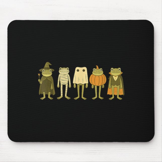 Cute Spooky Frogs Halloween Costumes Mouse Mat (Front)