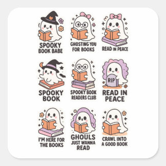 Cute Spooky Ghost Book Stickers