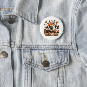 Cute Spooky Ghost Coffee Lover Halloween 6 Cm Round Badge