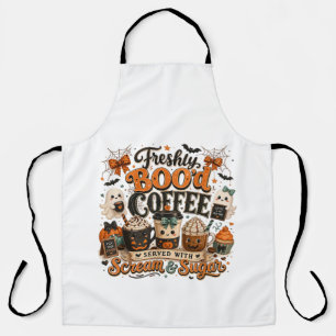 Cute Spooky Ghost Coffee Lover Halloween Apron