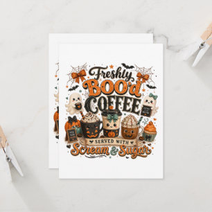 Cute Spooky Ghost Coffee Lover Halloween Invitation