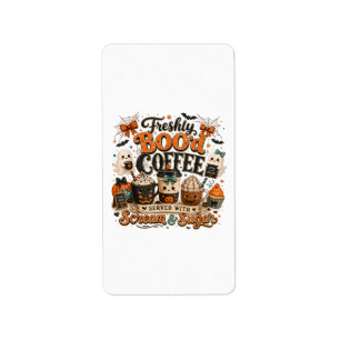 Cute Spooky Ghost Coffee Lover Halloween Label