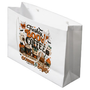 Cute Spooky Ghost Coffee Lover Halloween Large Gift Bag