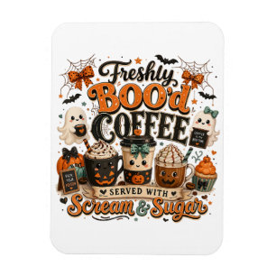 Cute Spooky Ghost Coffee Lover Halloween Magnet