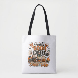Cute Spooky Ghost Coffee Lover Halloween Tote Bag
