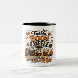 Cute Spooky Ghost Coffee Lover Halloween Two-Tone Coffee Mug