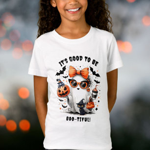 Cute Spooky Ghost Girl Halloween  T-Shirt