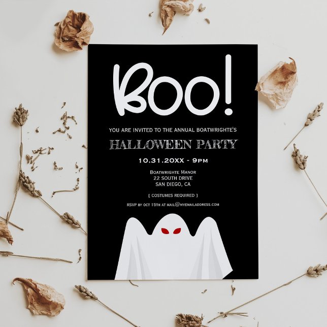 Cute spooky ghost Halloween party Invitation (Creator Uploaded)