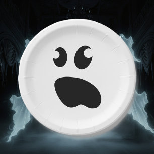Cute spooky ghost Halloween party paper plates