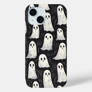 Cute Spooky Ghost Halloween Pattern iPhone 15 Case