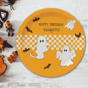 Cute Spooky Ghost Halloween Teen Birthday Paper Plate