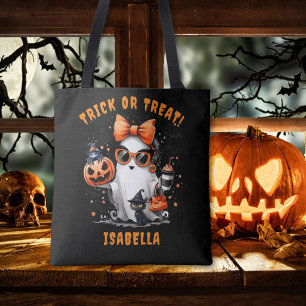 Cute Spooky Ghost Halloween Trick or Treat Tote  Bag