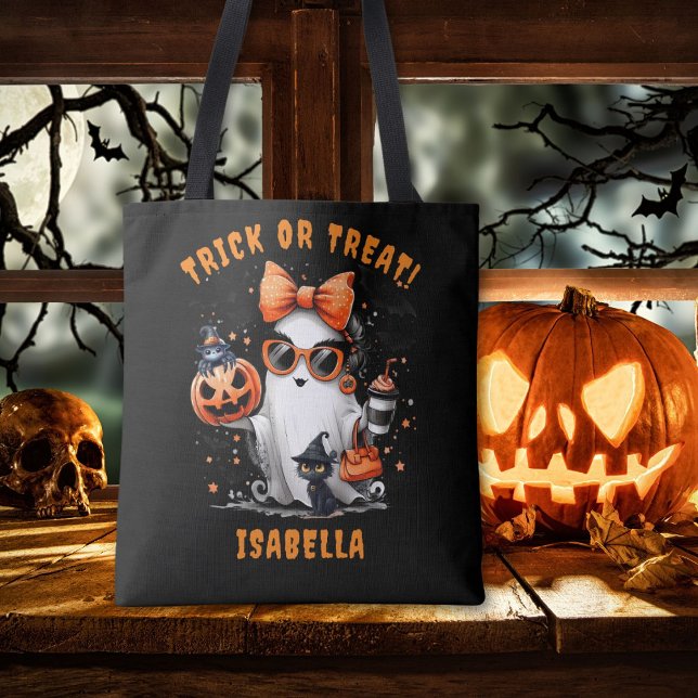 Cute Spooky Ghost Halloween Trick or Treat Tote  Bag (Creator Uploaded)