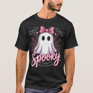 Cute Spooky Ghost Shirt   Pink Bow Pastel Hallowee