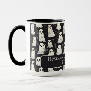 Cute Spooky Ghosts Black & White Halloween Custom Mug