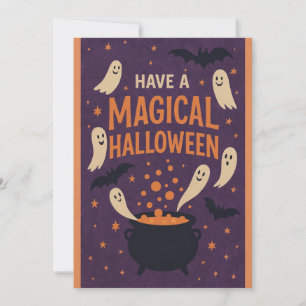 Cute Spooky Ghosts Halloween Folded Greeting Card