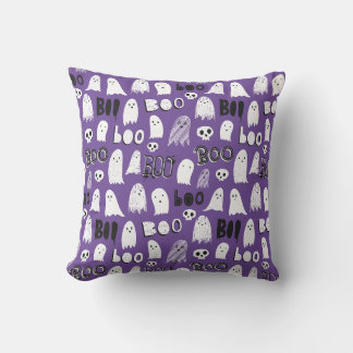 Cute Spooky Ghosts, Skulls and Boo Cushion