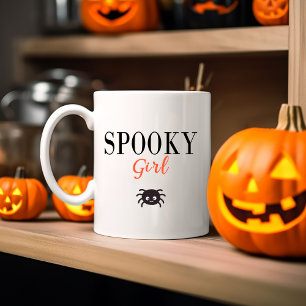 Cute Spooky Girl Family Halloween Spider Two-Tone Coffee Mug