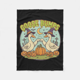Cute Spooky Goose Shirt Funny Halloween Goose Fleece Blanket