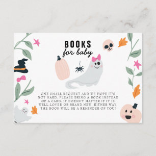 Cute Spooky Halloween Baby Shower Book Request Enclosure Card