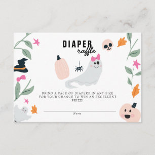 Cute Spooky Halloween Baby Shower Diaper Raffle Enclosure Card