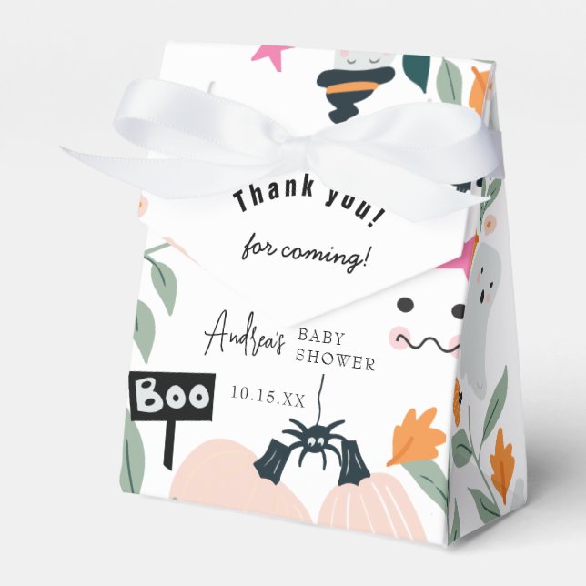 Cute Spooky Halloween Baby Shower  Favour Box (Front Side)