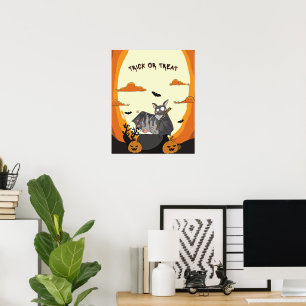 Cute Spooky Halloween Bat Party Poster