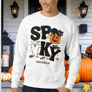 Cute Spooky Halloween Black and Orange Sweatshirt