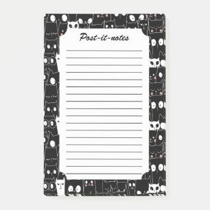 Cute Spooky Halloween Black White Cartoon Animal Post-it Notes