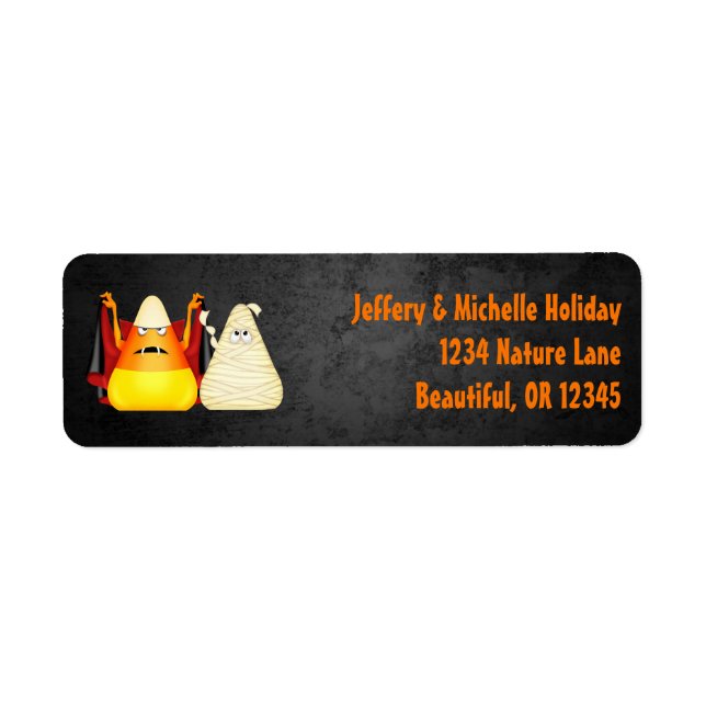 Cute Spooky Halloween Candy Corns Orange Address (Front)
